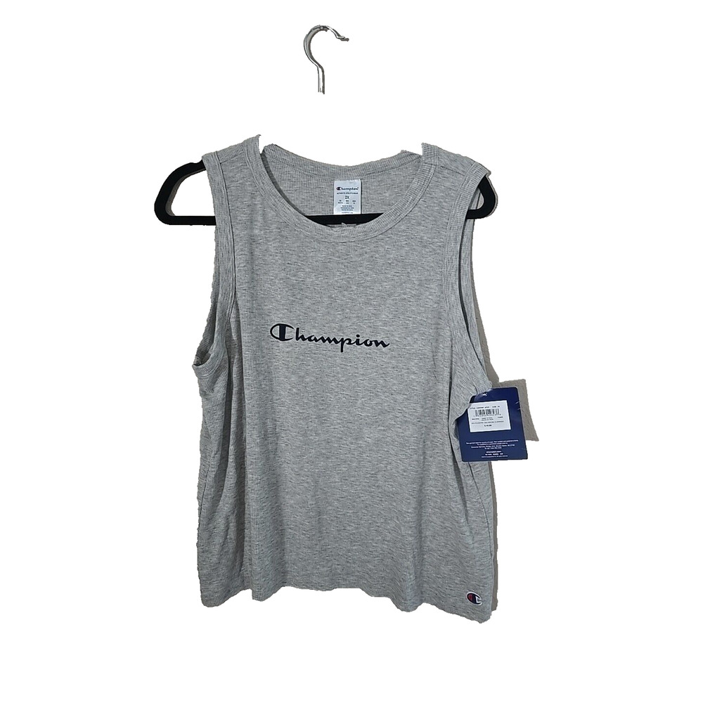 NWT Champion Sleep Gray Crew Neck Sleeveless Lounge Muscle Tank Top Womans Sz 2X